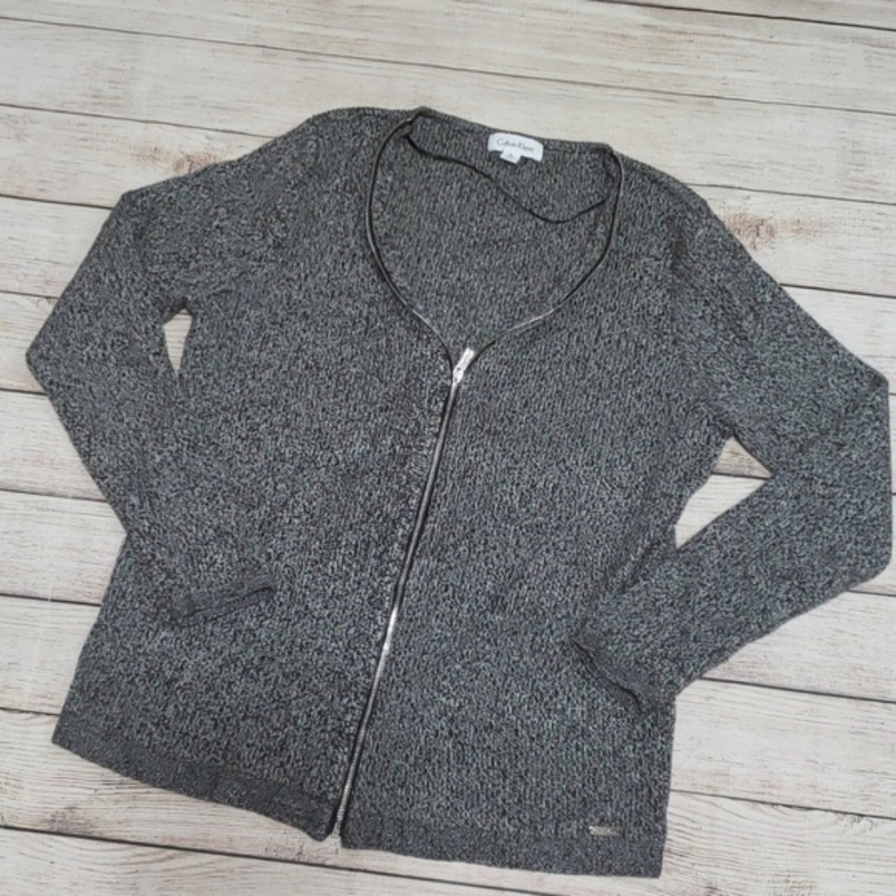 Calvin Klein ribbed knit zip up